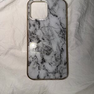 Marble Pattern Phone Case - Black and White